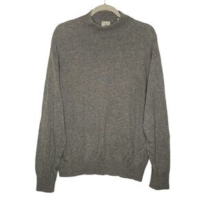 Latitude Men's Gray Knit Sweater Silk Blend Lightweight Casual size Large